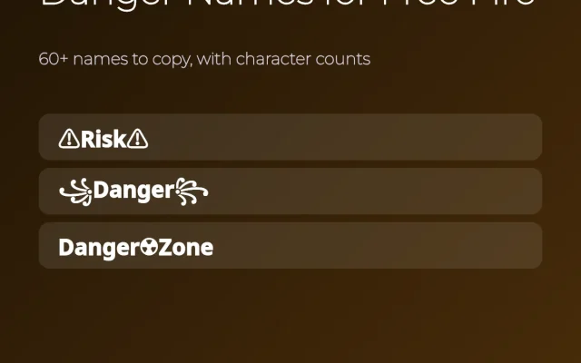 Danger Name Style – Free Fire Danger Names