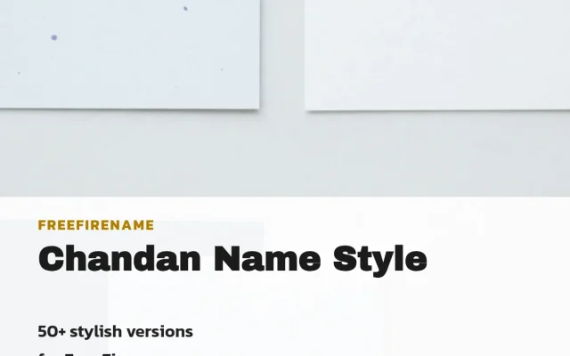 Chandan Name Style – Stylish Chandan Names for Free Fire