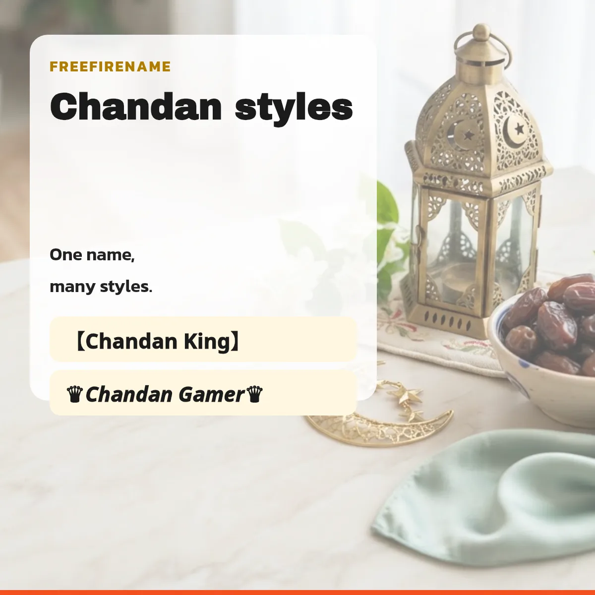 Examples of stylish Chandan names for Free Fire with character counts