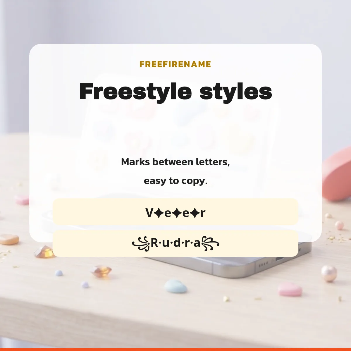 Examples of freestyle names for Free Fire with character counts