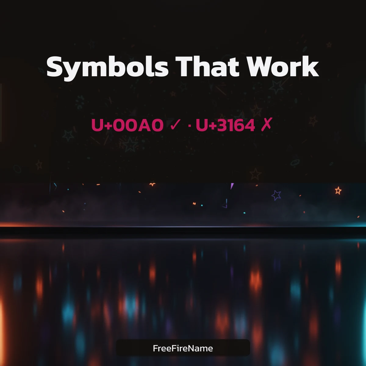 Symbols Free Fire accepts and symbols that show as boxes