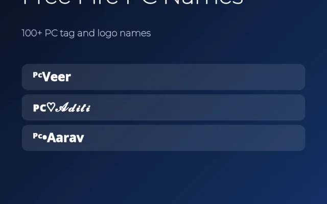 Free Fire PC Names – PC Logo Name Style to Copy